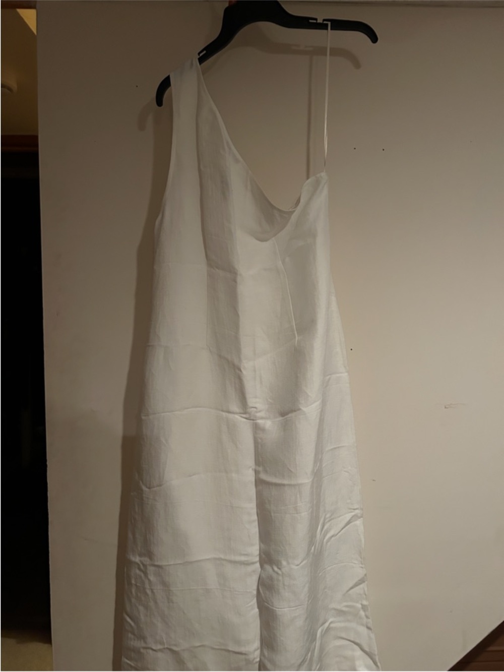 Madewell White linen One-Shoulder Slip Dress